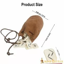 Juego De Runas De Hueso Para Juegos Con Bolsa De Gamuza Auténtica Con Cordón -Armadura Ventas 03 5
