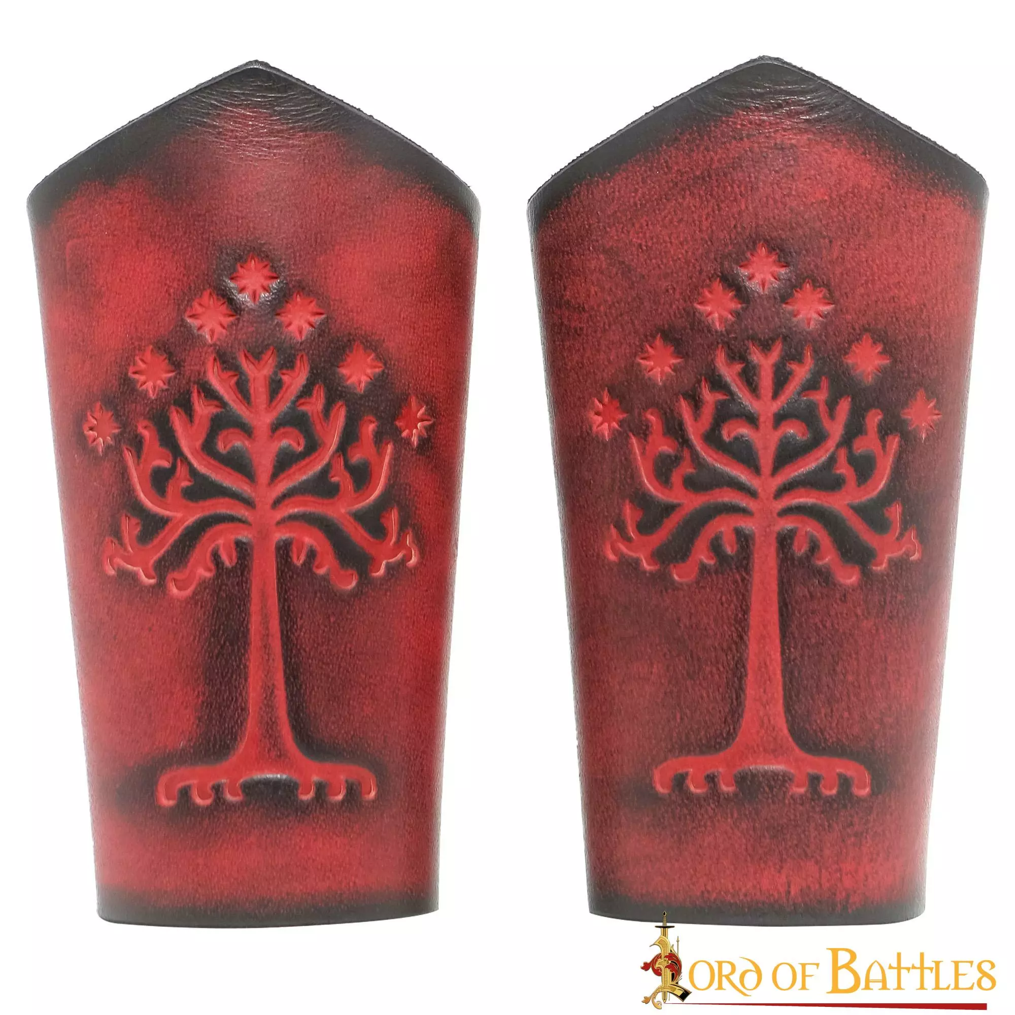 Brazales De Cuero Auténtico Con Motivo Del Árbol De Gondor En Relieve 3 Brazales De Cuero Auténtico Con Motivo Del Árbol De Gondor En Relieve