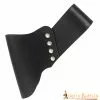 Rana Medieval Acodada De Cuero Negro Para Espadas Y Hachas