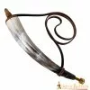 Cuerno De Pólvora Medieval Vikingo Con Válvula De Latón Puro Fabricado A Mano Con Auténtico Cuerno De Buey