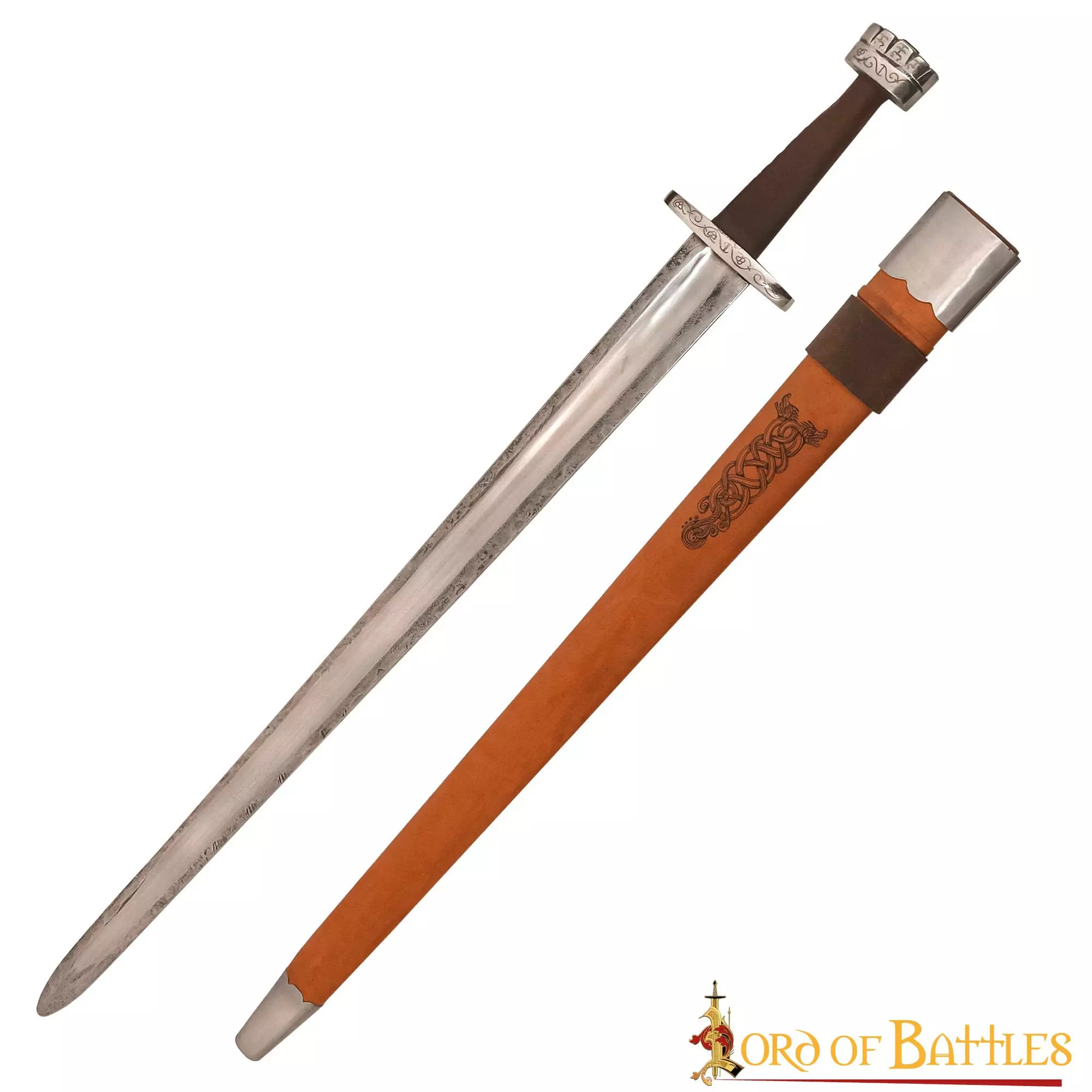 Espada Vikinga Del Siglo X Con Hoja De Acero Envejecido Y Vaina De Cuero 3 Espada Vikinga Del Siglo X Con Hoja De Acero Envejecido Y Vaina De Cuero