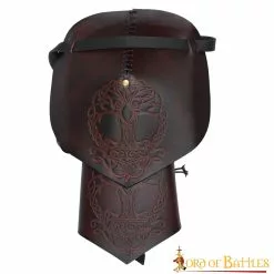 Pauldron Vikingo único De Cuero Con Relieve De Yggdrasil Mjolnir
