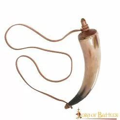 Cuerno De Pólvora De Guerrero Vikingo Accesorio De Cuerno Auténtico Hecho A Mano