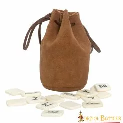 Juego De Runas De Hueso Para Juegos Con Bolsa De Gamuza Auténtica Con Cordón