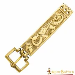 Hebilla De Cinturón Vikinga Ornamentada De Latón Macizo Puro Accesorio Funcional