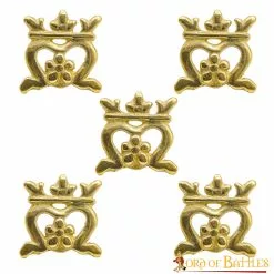 Juego De 5 Soportes De Cuero De Latón Macizo The Crown Accesorio Funcional