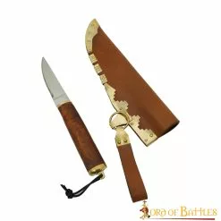 Auténtico Cuchillo Vikingo Con Funda De Cuero Auténtico