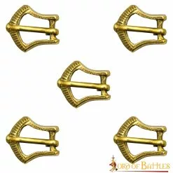 Hebilla De Cinturón Medieval Pequeña De Latón Puro Juego Funcional De 5