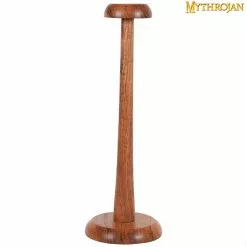 Mythrojan 14.5 Pulgadas SÓLIDO DE MADERA SOPORTE PARA SOMBREROS Expositor De Madera Resistente Para Medieval Renacimiento Cosplay Halloween Pin Up Retro Sombreros