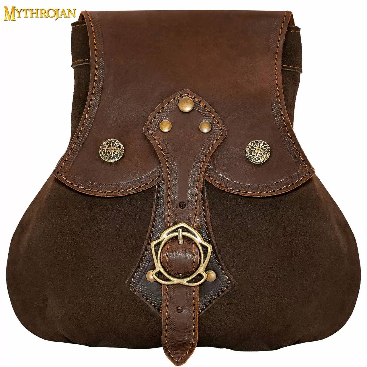 MYTHROJAN "STALWART WARRIOR" BOLSA DE CUERO Para LARP, Cosplay Medieval SCA Marrón, 8"×8 3 MYTHROJAN "STALWART WARRIOR" BOLSA DE CUERO Para LARP, Cosplay Medieval SCA Marrón, 8"×8