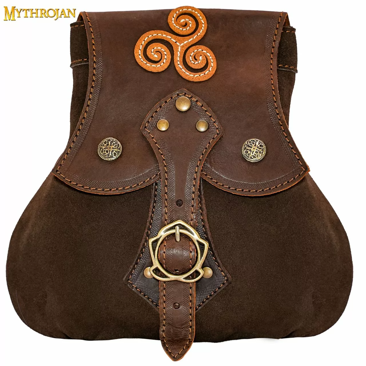 MYTHROJAN "STALWART WARRIOR" BOLSA DE CUERO Para LARP, Cosplay Medieval SCA Marrón, 8"×8 3 MYTHROJAN "STALWART WARRIOR" BOLSA DE CUERO Para LARP, Cosplay Medieval SCA Marrón, 8"×8