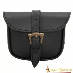 Riñonera De Cuero Hecha A Mano Con Hebilla Celta De Latón Antiguo