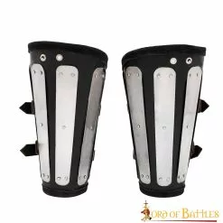 Brazales De Cuero Auténtico Con Placas Metálicas Entablilladas Armadura De Armas