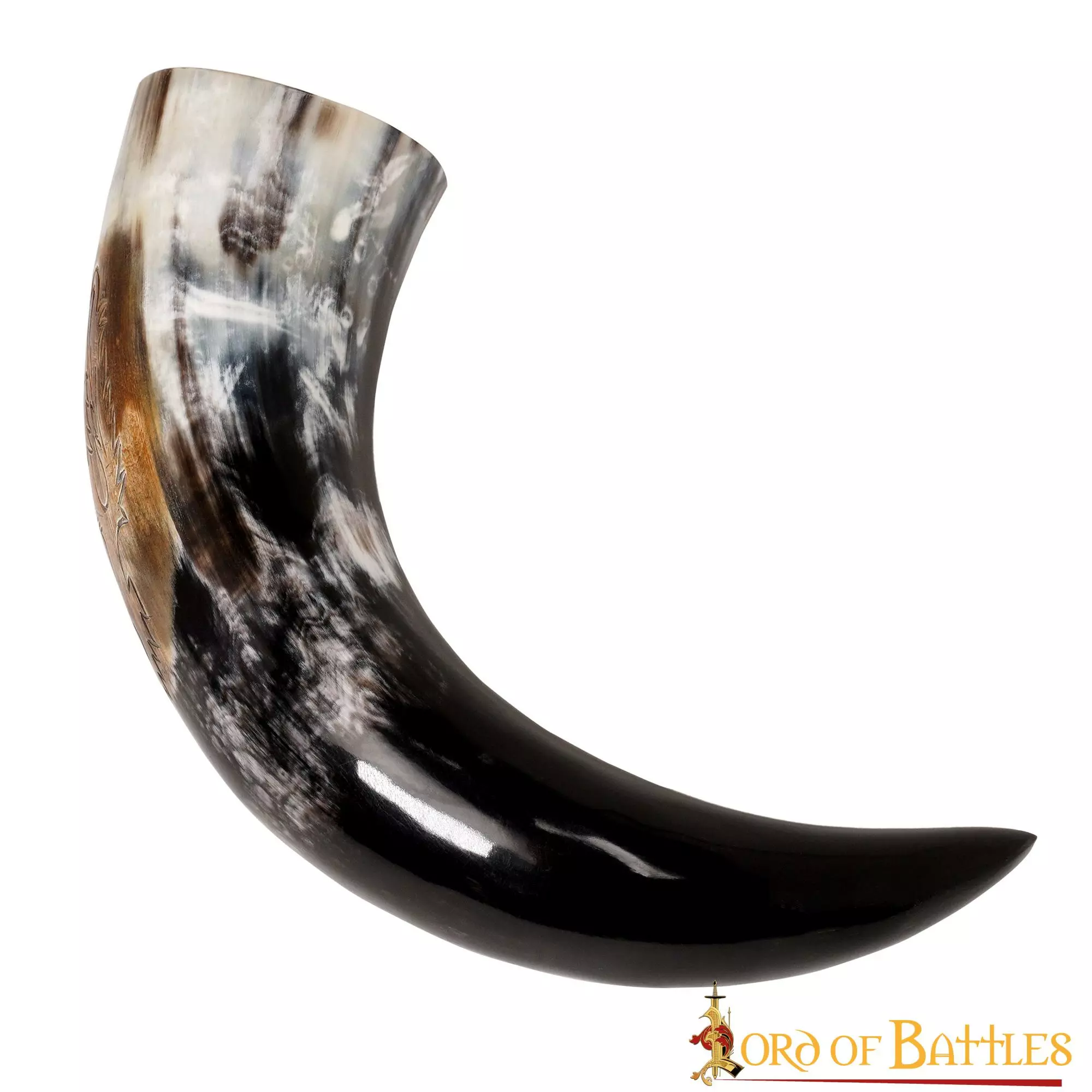 Cuerno Para Beber De León Rampante Grabado Cuerno De Buey Auténtico Hecho A Mano 4 Cuerno Para Beber De León Rampante Grabado Cuerno De Buey Auténtico Hecho A Mano - Imagen 2