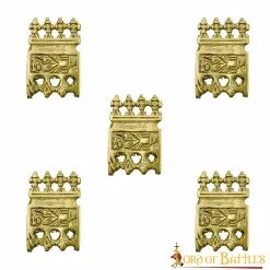 Juego De 5 Broches Para Cinturón De Latón Macizo Vikingo Ornamentado Accesorio Funcional