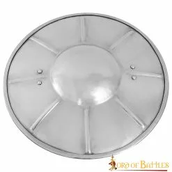 Hebilla Medieval Redonda Estriada Escudo De Acero Para Esgrima