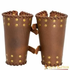 Brazales Medievales De Cuero Auténtico Con Tachuelas Hechos A Mano
