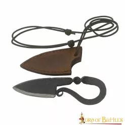 Cuchillo Vikingo De Hierro Forjado A Mano Con Funda De Cuero Auténtico