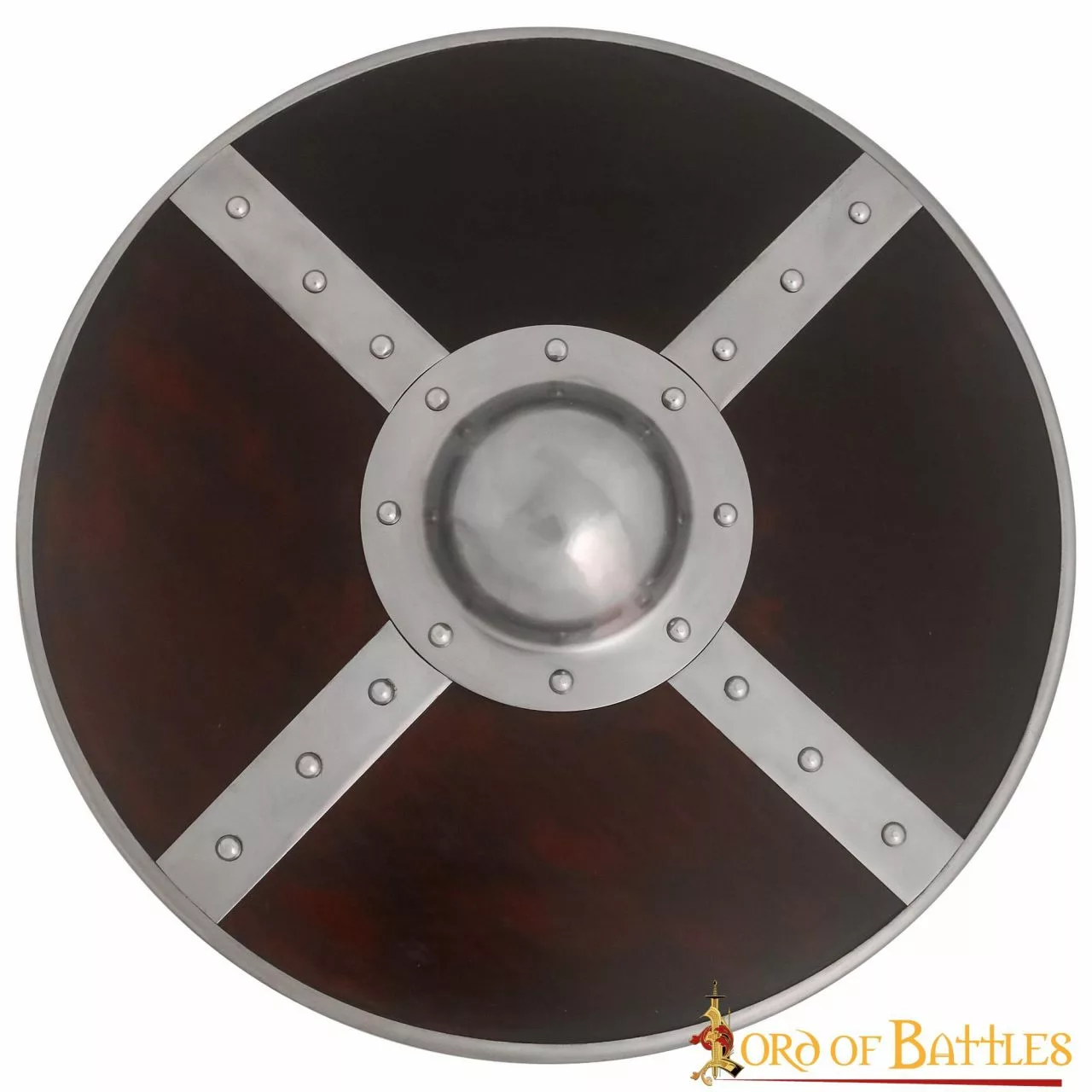 Escudo Vikingo De Madera Con Umbo De Acero Y Herrajes 3 Escudo Vikingo De Madera Con Umbo De Acero Y Herrajes