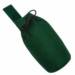 Mythrojan Bolsa De Lana Con Cordón Para Cinturón: Medieval Vikingo Bolsa SCA LARP GN Monedero, Lana Genuina, Verde, 8"×6.5".