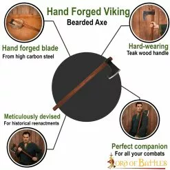 Hacha Vikinga Barbuda Con Cabeza De Acero Al Carbono Forjada A Mano 11 Hacha Vikinga Barbuda Con Cabeza De Acero Al Carbono Forjada A Mano -Armadura Ventas 1106 pattern 1 1 1