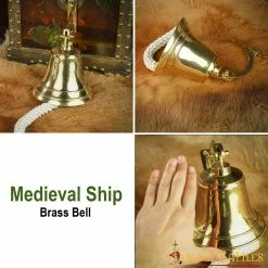 Campana De Barco Medieval Hecha A Mano De Latón Macizo Puro Accesorio Funcional 12 Campana De Barco Medieval Hecha A Mano De Latón Macizo Puro Accesorio Funcional -Armadura Ventas 12001 pattern 2