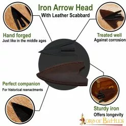 Punta De Flecha Medieval De Cola De Golondrina Con Vaina De Cuero Auténtico 11 Punta De Flecha Medieval De Cola De Golondrina Con Vaina De Cuero Auténtico -Armadura Ventas 1202 1