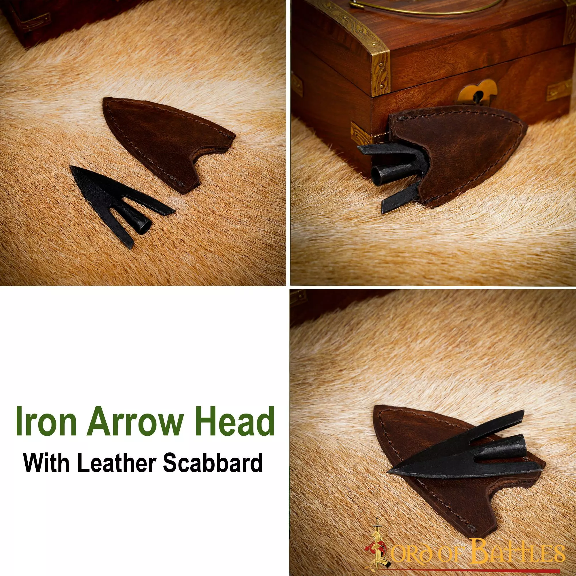 Punta De Flecha Medieval De Cola De Golondrina Con Vaina De Cuero Auténtico 7 Punta De Flecha Medieval De Cola De Golondrina Con Vaina De Cuero Auténtico - Imagen 5