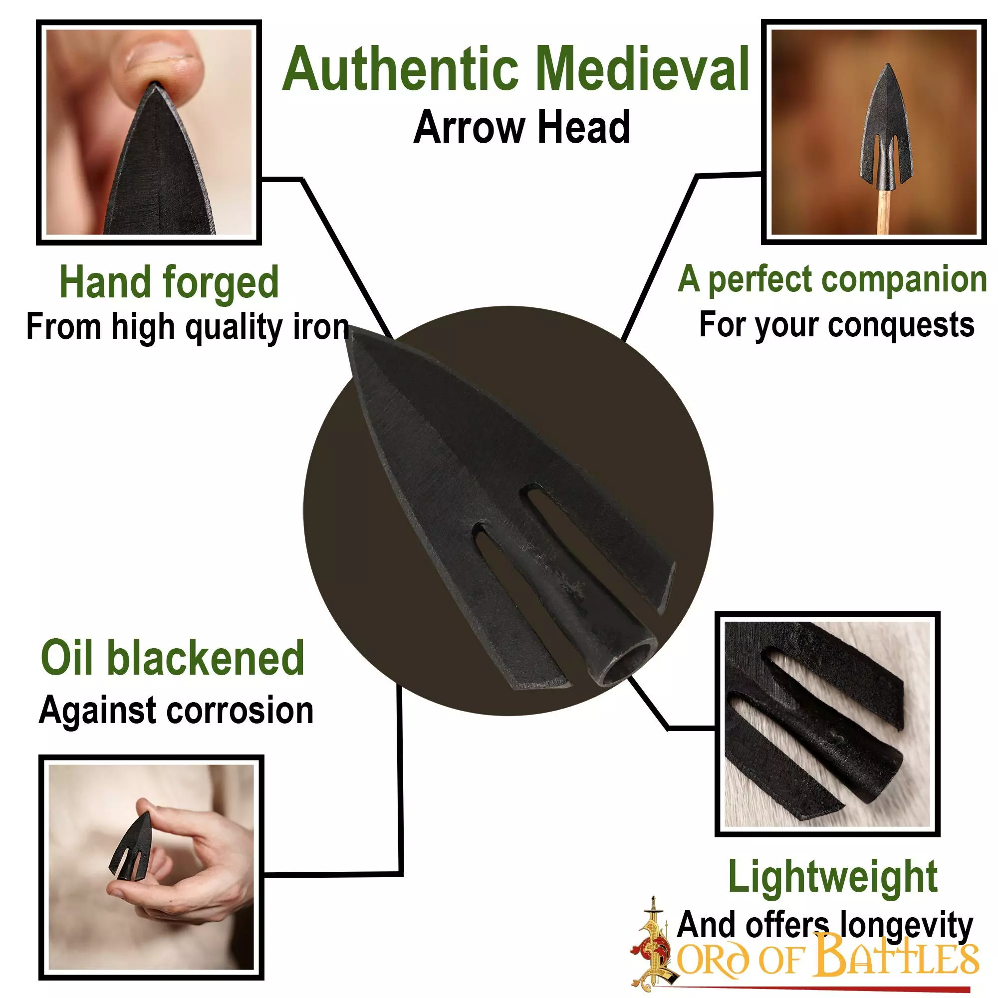 Punta De Flecha Medieval De Cola De Golondrina Forjada A Mano En Hierro 6 Punta De Flecha Medieval De Cola De Golondrina Forjada A Mano En Hierro - Imagen 4