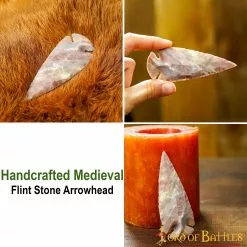 Punta De Flecha Medieval De Piedra De Sílex Artesanal Totalmente Funcional Afilada -Armadura Ventas 1207C pattern 2