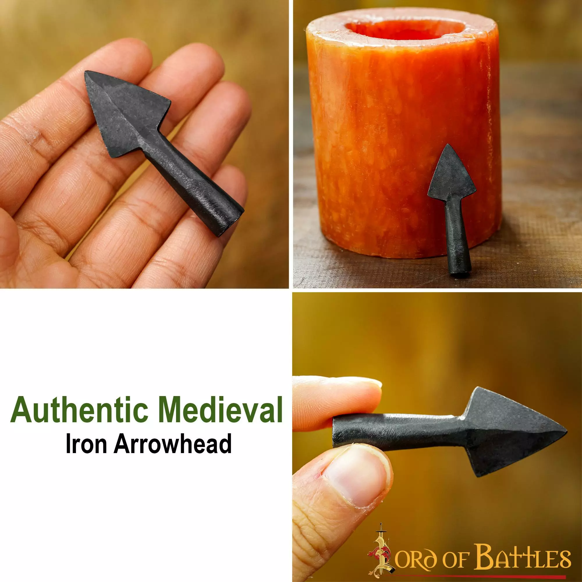 Juego De Tres Puntas De Flecha Medievales Forjadas A Mano Con Punta Triangular 7 Juego De Tres Puntas De Flecha Medievales Forjadas A Mano Con Punta Triangular - Imagen 5