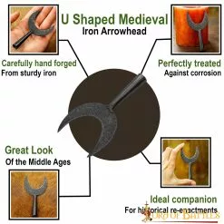 Punta De Flecha En Forma De U Accesorio Para Arma Funcional De Hierro Forjado A Mano -Armadura Ventas 1214 pattern1 1