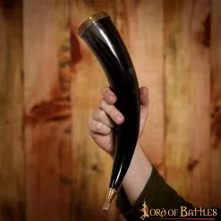 Cuerno Medieval Vikingo Para Beber Con Accesorios De Latón Cuerno De Buey Auténtico Hecho A Mano -Armadura Ventas 13 4 1