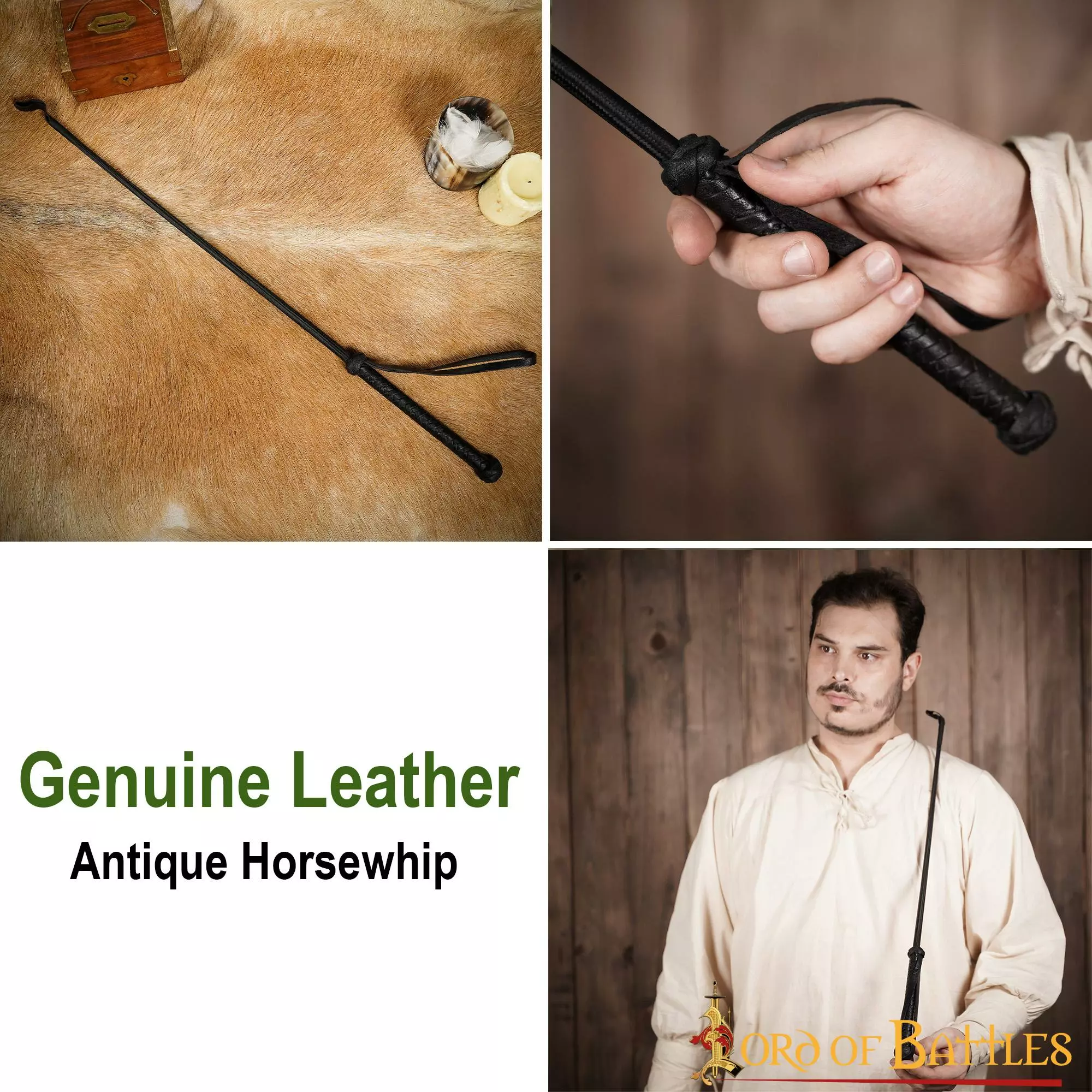 Fusta Antigua De Cuero Auténtico Hecha A Mano 7 Fusta Antigua De Cuero Auténtico Hecha A Mano - Imagen 5