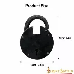 Antiguo Candado De Hierro Forjado A Mano Con Dos Llaves Funcionales -Armadura Ventas 1351BK 3