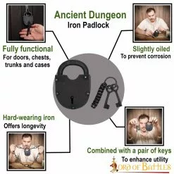 Candado Medieval De Hierro Forjado A Mano Con Dos Llaves Funcionales 11 Candado Medieval De Hierro Forjado A Mano Con Dos Llaves Funcionales -Armadura Ventas 1356BK pattern1