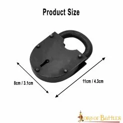 Candado Medieval De Hierro Forjado A Mano Con Dos Llaves Funcionales 10 Candado Medieval De Hierro Forjado A Mano Con Dos Llaves Funcionales -Armadura Ventas 1356BK 3