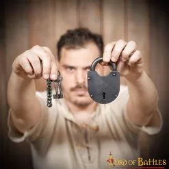 Candado Medieval De Hierro Forjado A Mano Con Dos Llaves Funcionales 13 Candado Medieval De Hierro Forjado A Mano Con Dos Llaves Funcionales -Armadura Ventas 1356BK 4