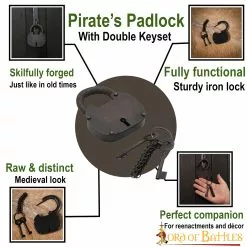 El Candado Pirata De Hierro Forjado A Mano Con Dos Llaves Funcionales 11 El Candado Pirata De Hierro Forjado A Mano Con Dos Llaves Funcionales -Armadura Ventas 1357 pattern1