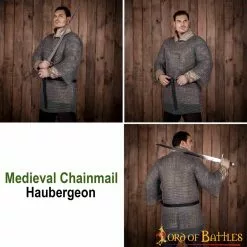 Anillo Redondo De Cota De Malla Medieval De Media Manga Haubergeon, Conificado, DI 9 Mm, Acero Para Muelles 12 Anillo Redondo De Cota De Malla Medieval De Media Manga Haubergeon, Conificado, DI 9 Mm, Acero Para Muelles -Armadura Ventas 152N pattern2