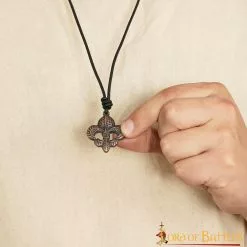 Colgante Flor De Lis Con Cordón De Cuero Ajustable Accesorio De Latón Envejecido -Armadura Ventas 1726 8