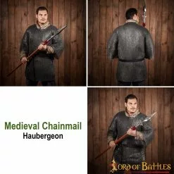 Cota De Malla Medieval De Media Manga Con Anillas Planas, Remachada Y Alternada, DI 6 Mm, Acero Dulce 12 Cota De Malla Medieval De Media Manga Con Anillas Planas, Remachada Y Alternada, DI 6 Mm, Acero Dulce -Armadura Ventas 174N pattern2