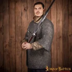 Cota De Malla Medieval De Media Manga Con Anillas Planas, Remachada Y Alternada, DI 9 Mm, Acero Dulce -Armadura Ventas 176N 4