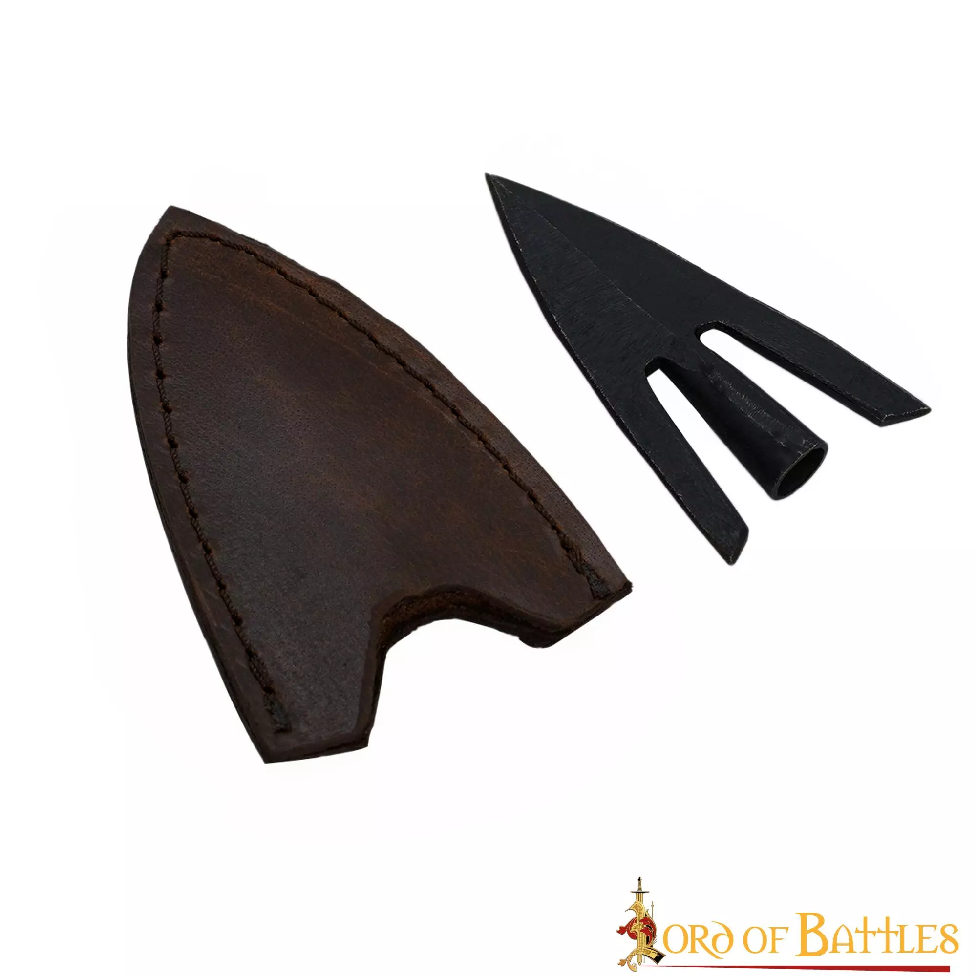 Punta De Flecha Medieval De Cola De Golondrina Con Vaina De Cuero Auténtico 4 Punta De Flecha Medieval De Cola De Golondrina Con Vaina De Cuero Auténtico - Imagen 2