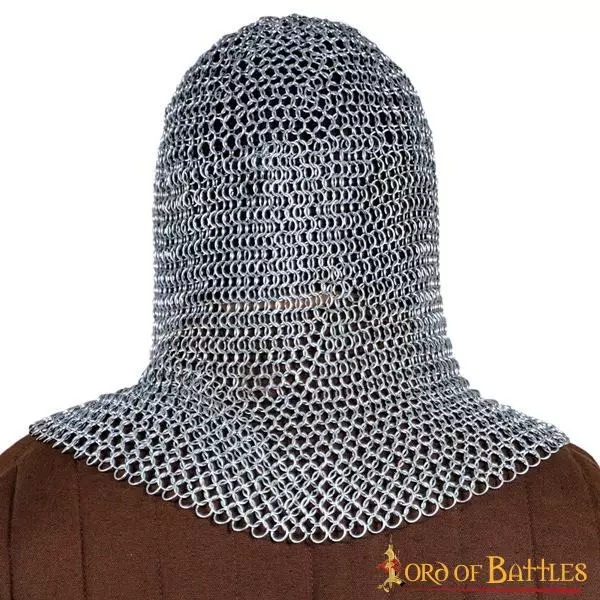 Medieval Chainmail Capucha V Cara Coif Acero Butted Anillos Redondos 4 Medieval Chainmail Capucha V Cara Coif Acero Butted Anillos Redondos - Imagen 2