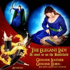 Mythrojan THE ELEGANT LADY Cuerno Vikingo Para Beber Con Soporte De Cuero Negro Auténtica Taza Vikinga Inspirada En La Edad Media - Acabado Pulido -Armadura Ventas 2 12