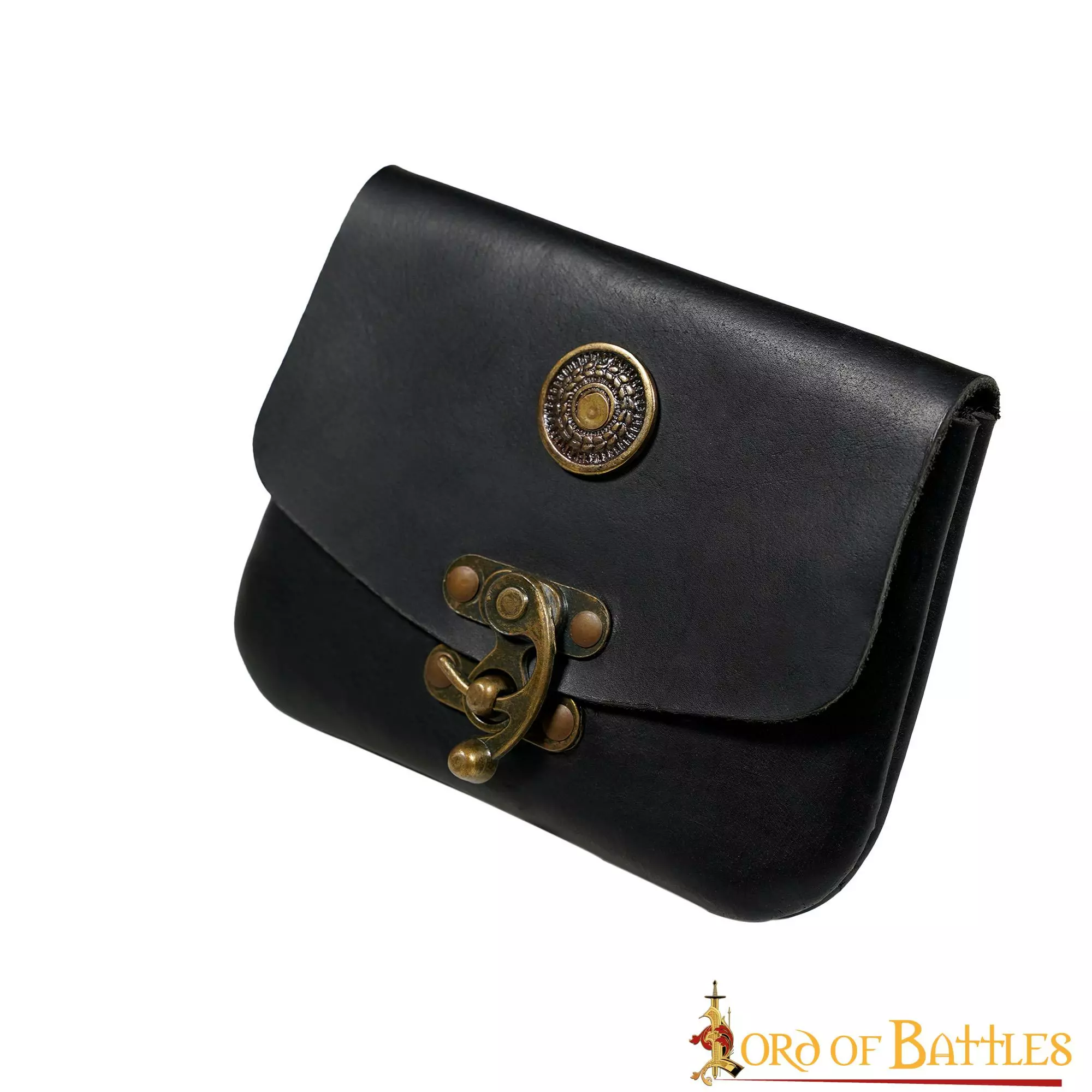 Riñonera Medieval De Cuero Con Cierre De Latón Envejecido 4 Riñonera Medieval De Cuero Con Cierre De Latón Envejecido - Imagen 2