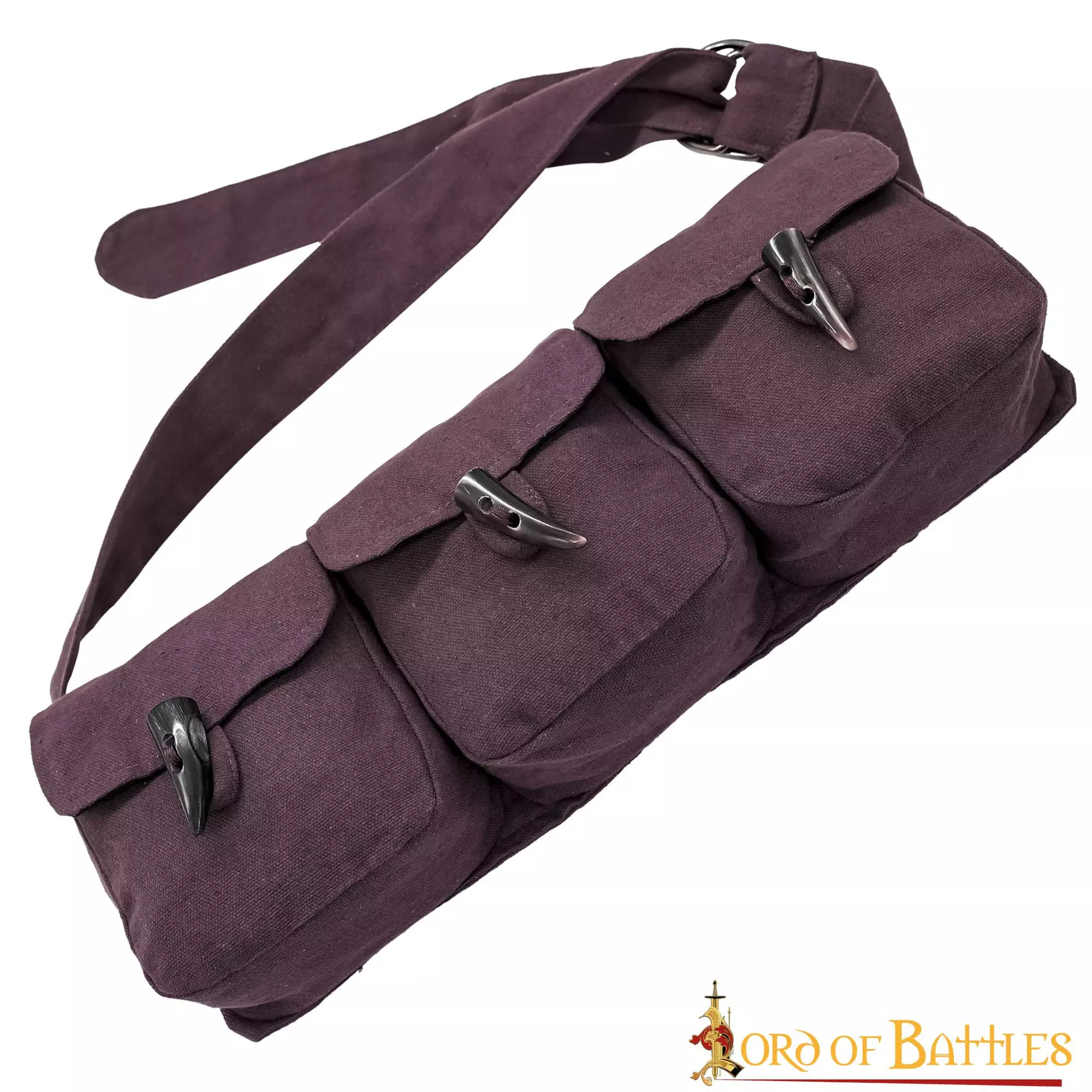 Cinturón Medieval De Lona De Algodón Con Triple Bolsa 6 Cinturón Medieval De Lona De Algodón Con Triple Bolsa - Imagen 4