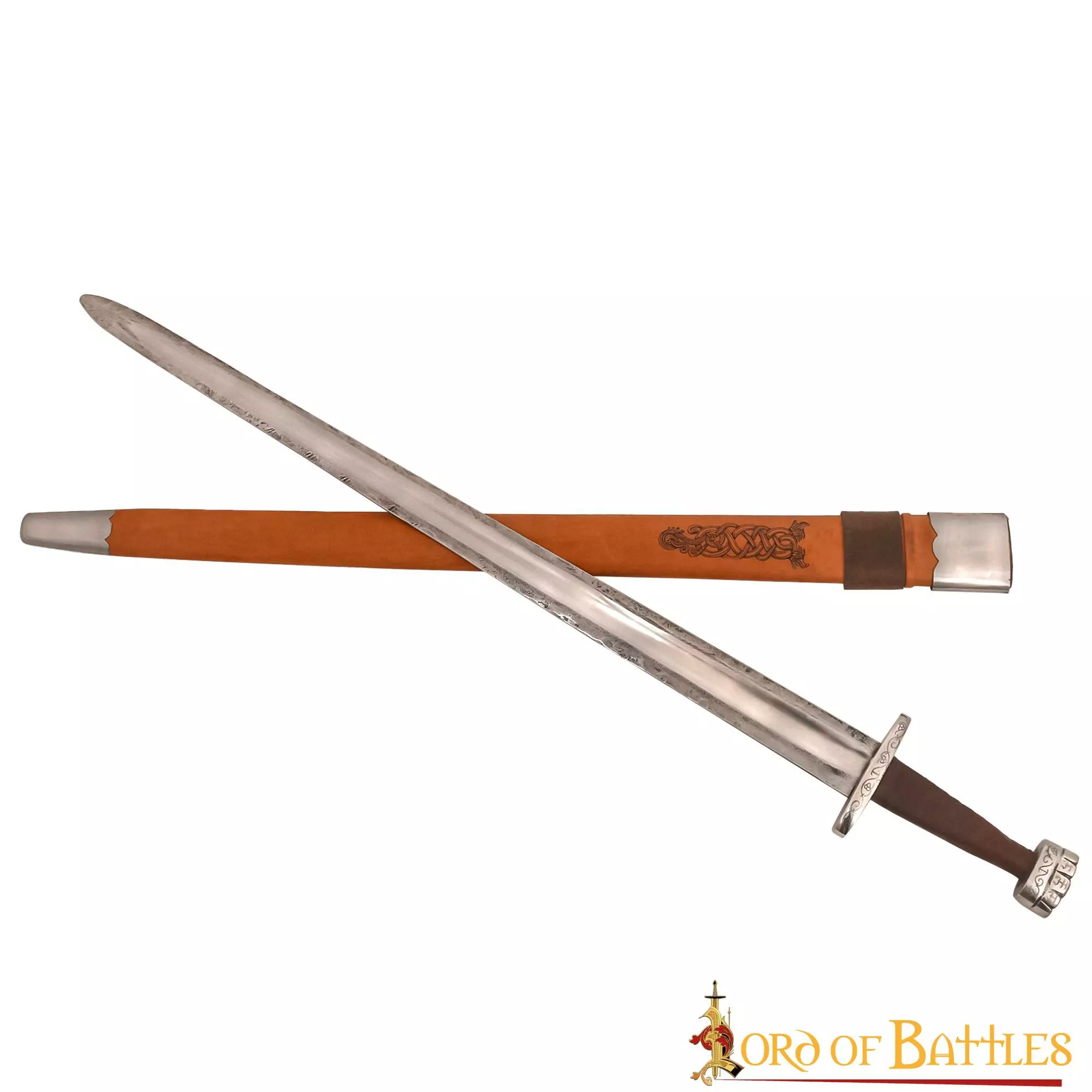 Espada Vikinga Del Siglo X Con Hoja De Acero Envejecido Y Vaina De Cuero 4 Espada Vikinga Del Siglo X Con Hoja De Acero Envejecido Y Vaina De Cuero - Imagen 2