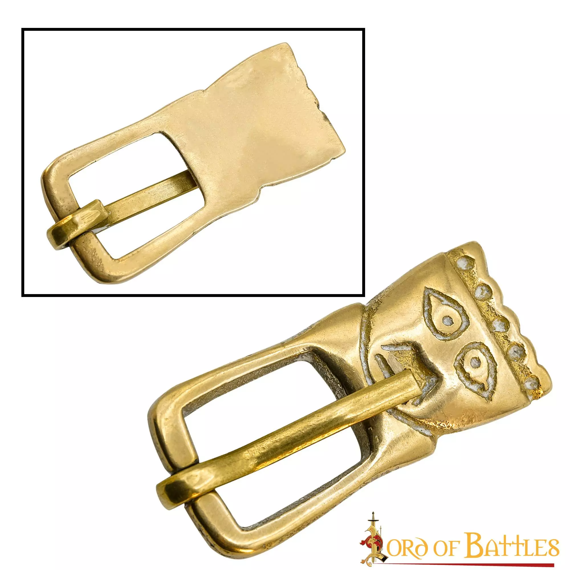 Hebilla Sajona Histórica De Latón Macizo Puro Accesorio Funcional Para Cinturón 4 Hebilla Sajona Histórica De Latón Macizo Puro Accesorio Funcional Para Cinturón - Imagen 2